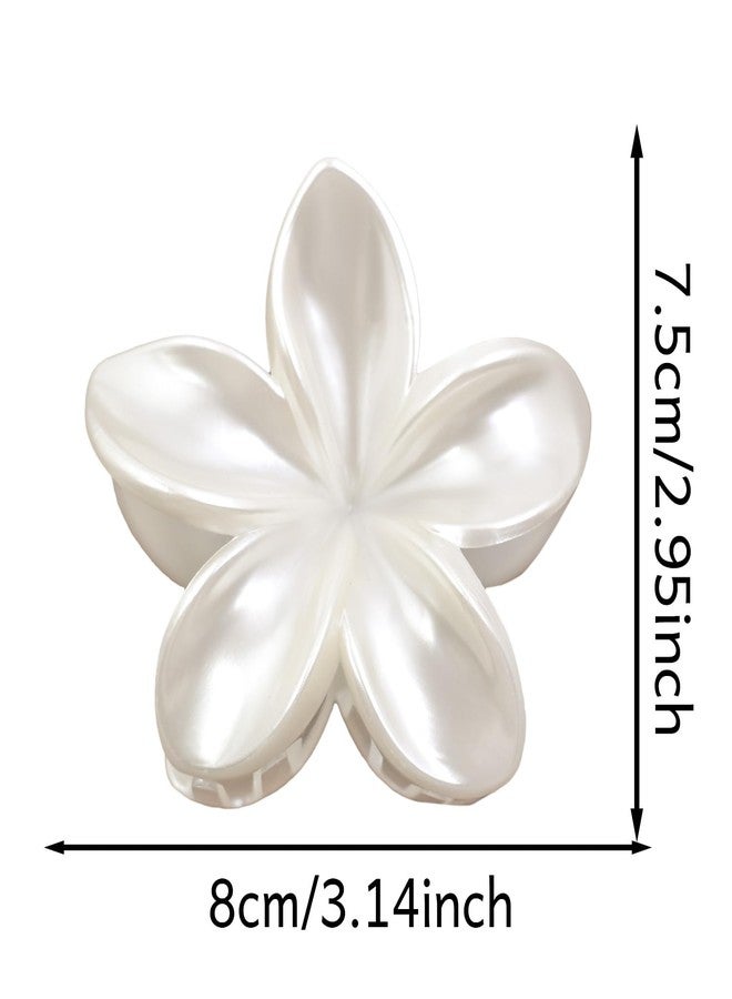 Ynxee Pearl White Plumeria Flower Hair Claws Non Slip 3.1" Hair Clips Women Girls Hair Accessories - Image 5